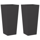 Plantekasser svart 2 stk 35x35x75 cm stål