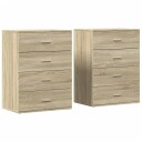  Skjenker 2 stk sonoma eik 60x39x80 cm konstruert tre