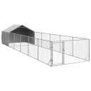 Vidaxl Utendørs Hundekennel Med Løpegård 8X2X1.5 M Galvanisert Stål