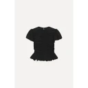 ROTATE Ruched Puff Sleeve Top   Black   34