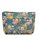 Gillian Jones 3-room cosmetic bag Green flowerprint