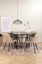 Venture Home   Spisegruppe Copenhagen med 4 Velvet Stitches spisestoler   Svart