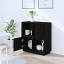 vidaXL Skjenk svart 74x35x80 cm heltre furu