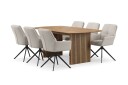 Richeto Spisegruppe 180 cm med 6 Torsby Snurrestoler   Naturlig finish/Mørk beige