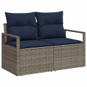 vidaXL Sofa sett med pute 6 pcs Grå polyrotting