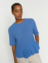 MOS MOSH Mmthora Ss O Neck Frill Knit Blue L