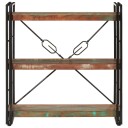 vidaXL Bokhylle 3 etasjer 77x30x80 cm gjenvunnet heltre og jern