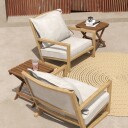 Sammenleggbar sidebord i teak for hage 45x45
