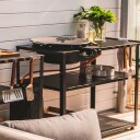 Muurikka 58 Cm Gassgrill med Brenner og Stekehelle i Stål