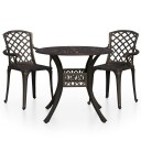 vidaXL Bistrosett 3 deler støpt aluminium bronse