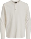 Jack & Jones Jprbluasher Ls Henley Tee   SNOW WHITE   XL