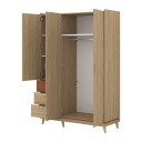Garderobe Scandi 3 dører med 3 skuffer - Oljet eik