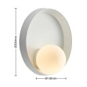 Lucande Andelina vegglampe, rund, hvit