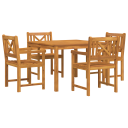 5 delt hagedining sett i massivt akasietre  HageStoler 2 stk 56x56x90 cm i massivt akasietre