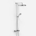 Hassel & Teudt HRL10 S02 Universalt Smartterm Dusjstangsett Komplett Inkl Hånddusj Sklie Og Ø31cm Easyclean Hodedusj Krom
