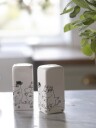 Pluto Design  Mummi salt og pepperbøsser 3x7 cm familien hvit/svart