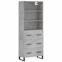  Highboard betonggrå 69,5x34x180 cm konstruert tre