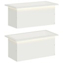 vidaXL Hageplantekasse med LED 2 stk. Hvit 30 x 60 x 30 cm Stål