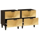  Nattbord 2 pcs Svart og Gull 40 x 33.5 x 46 cm heltre mango