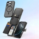 iPhone 16 Pro Dux Ducis Lawa lommebokveske i lær med magnetisk deksel svart