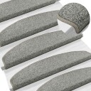  Selvlimende trappematter 15 pcs Lysegrå 80 x 24,5 x 3,5 cm