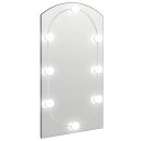 vidaXL Speil med LED-lys 90x45 cm glass oval
