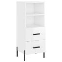vidaXL Skjenk høyglans hvit 34,5x34x90 cm konstruert tre