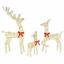  Reinsdyrfamilie 3 pcs Varmhvit 67 x 26 x 127 cm PET