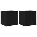  Veggmontert nattbord 2 stk svart 38x34x40 cm