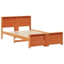  Sengestamme med hodegjerde Voksbrun 120 x 200 cm Heltre furu