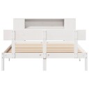 Seng med bokhylle uten madrass hvit 120x200 cm heltre furu 3321773