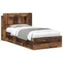  Sengeramme med oppbevaring Gammelt tre 90 x 200 cm