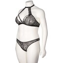 NORTIE Moments Elin Halterneck og Bunnløs Truse Sett   Svart   Plus size