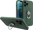 Hurtel Ring Case silikonetui med fingergrep og stativ for Samsung Galaxy A22 4G Mørkegrønn