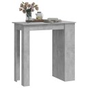 vidaXL Barbord med oppbevaringsstativ grå 102x50x103,5 cm sponplate