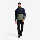 Revolutionrace Canyon Hybrid Pile Fleece Herre Navy/Kambaba Green XL Herre Overdeler Fleece & midlayers