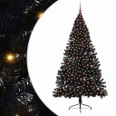  Kunstig Forhåndsopplyst Juletre med 300 LED Svart 240 cm PVC