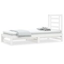vidaXL Uttrekkbar dagseng hvit 2x(90x200) cm heltre furu
