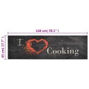 vidaXL Kjøkkenteppe vaskbar Cooking svart 45x150 cm fløyel