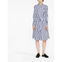Polo Ralph Lauren Belted Wide Stripe Cotton Shirtdress Blue 42
