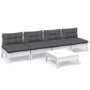  Hagesofagruppe med antrasitt puter 5 deler furu 3096131