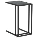  Sidebord for PC svart marmor 50x35x65 cm herdet glass