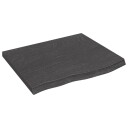 vidaXL Vegghylle m?rkegr? 60x50x4 cm behandlet heltre eik