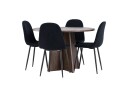 Venture Home Bootcut Spisegruppe 110 cm Rund med 4 Polar stoler Mocca/Svart
