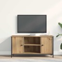  TV benk i håndverkskvalitet eiketre 100x40x50 cm konstruert tre og stål