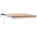  Manuell utvidbar markise med LED lamper 3 x 2,5 m