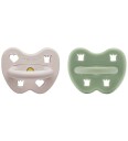 Hevea Smokker 3–36 Md. 2-pack Naturgummi Soft Pebble/Gre Hevea 3-36 md Smokk Beige Grønn