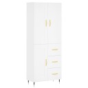  Highboard hvit 69,5x34x180 cm konstruert tre