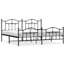 vidaXL Sengeramme i metall med hode- og fotgavl svart 193x203 cm