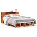  Seng med bokhylle uten madrass voksbrun 150x200 cm heltre 8721158626677